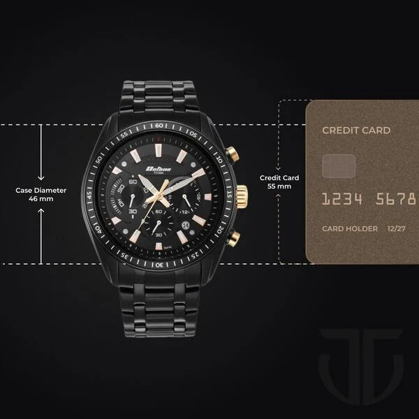 Octane Black Dial Chronograph Watch for Men 90077KM04