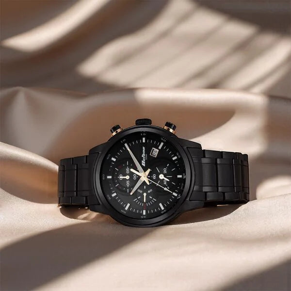 Titan Octane Men's Chronograph Watch Analog Black Dial with Black Stainless Steel Band, 90086KM05