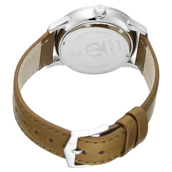 Titan Men's  Multifunction Watch Analog Green Dial Brown Leather Strap,  90100SL03