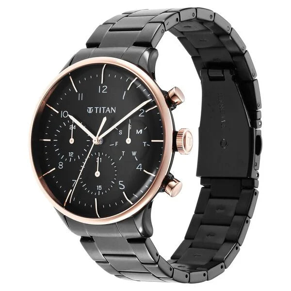 Titan Urban Magic Men's Watch Analog Black Dial Black Stainless Steel Band, 90102KM01