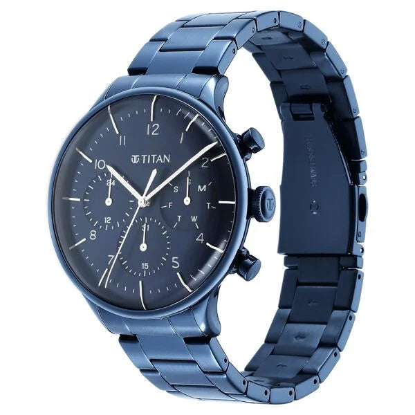 Titan Urban Magic Analog Men's Watch with Blue Dial and Stainless Steel Strap,90102QM01