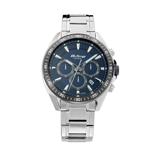 Titan, Men, Analog, Watch, Blue Dial, Stainless steel Strap, 90103KM02