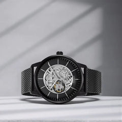 Titan Men's Automatic Watch Analog Black Dial With Black Stainless Steel Band, 90110NM01