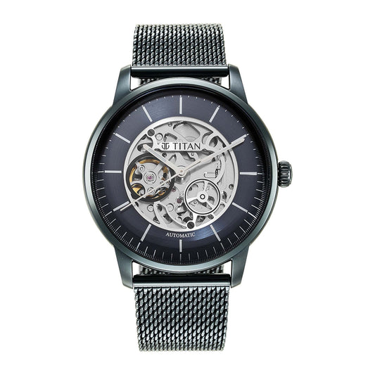 Titan, Men, Analog, Watch, Blue Dial, Stainless steel Strap, 90110QM01
