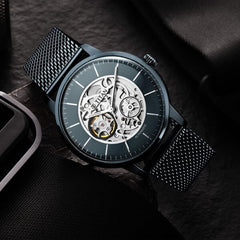 Titan Men's Automatic Watch Analog Blue Dial With Blue Stainless Steel Band, 90110QM01