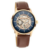 Titan Automatic Men's Watch with Blue Dial and Leather Strap, 90110WL02