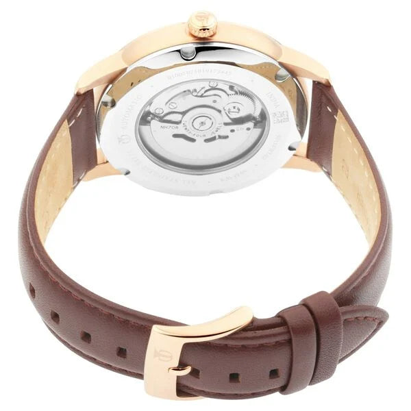 Titan Automatic Men's Watch with Blue Dial and Leather Strap, 90110WL02