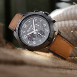 Titan Octane Men's Watch Analog Grey Dial with Brown Leather Strap, 90112KP01