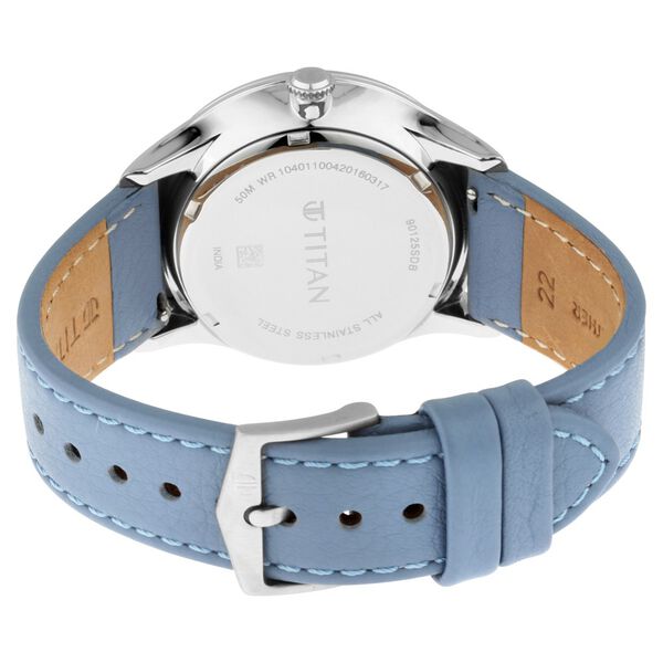 Titan Men's Multifunction Watch Analog White Dial Bicolor Strap, 90125SL03