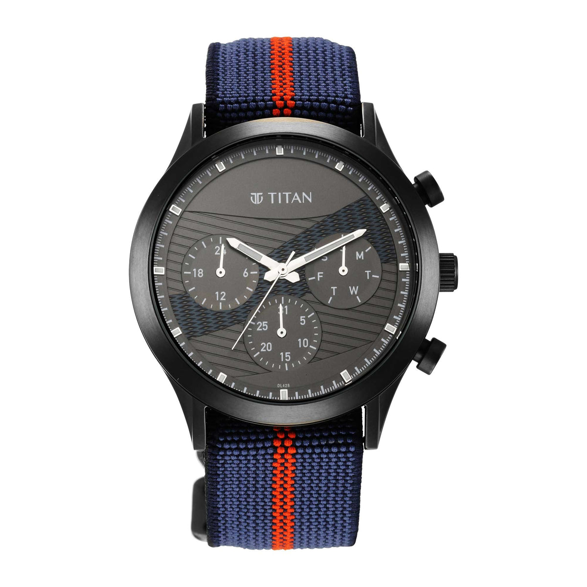 Titan Men's Watch Anthracite Dial Multi Nylon Strap, 90129QP02