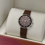 Titan Men's Multifunction Watch Analog Brown Dial Brown Leather, 90134SL02