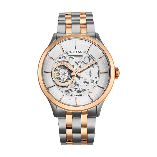 Titan, Men's, Analog Watch, Silver Dial, with Stainless Steel Band, TI-90140KM01