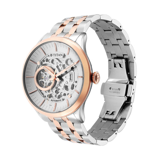 Titan, Men's, Analog Watch, Silver Dial, with Stainless Steel Band, TI-90140KM01