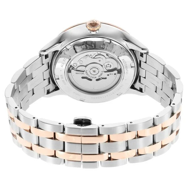 Titan Metal Mechanicals Automatic Men's Watch with Silver Dial and Dual Tone Stainless Steel Strap, 90140KM01