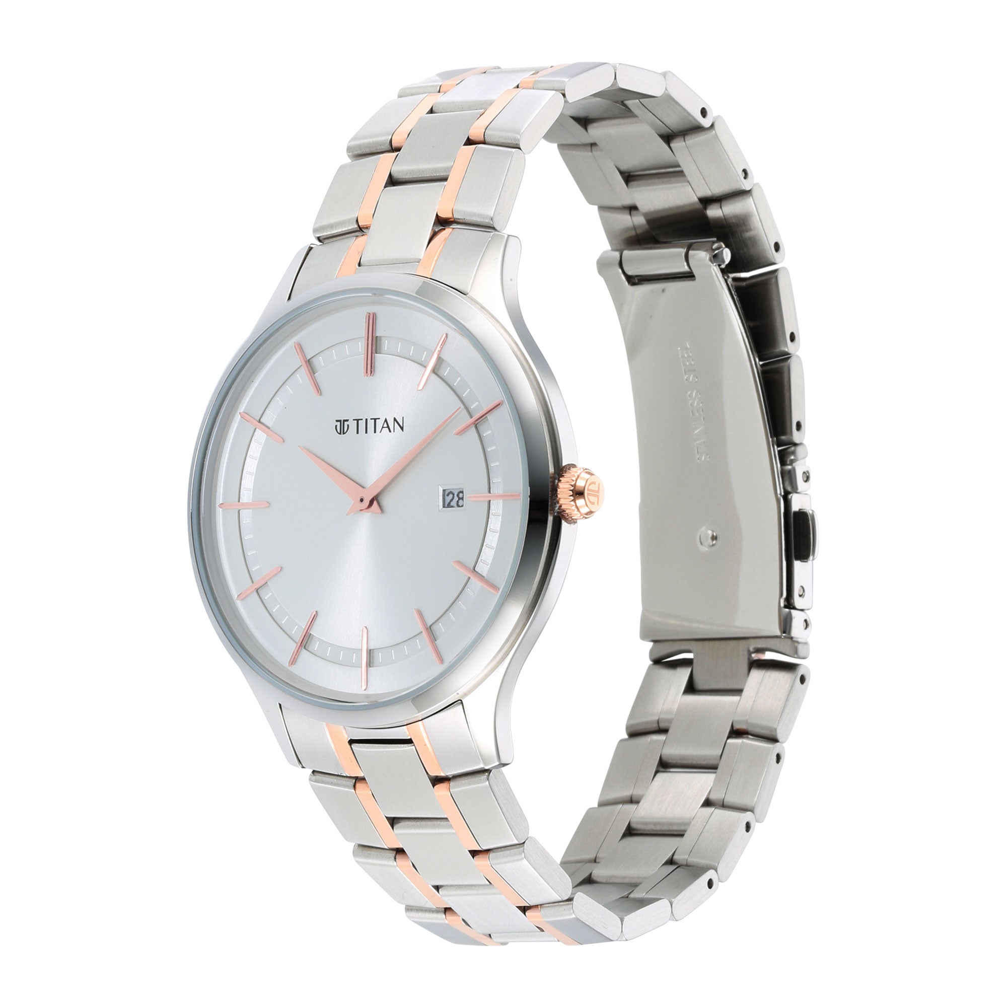Titan, Men's, Analog Watch, Silver Dial, with Stainless Steel Band, TI-90142KM01