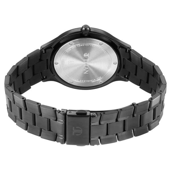 Titan Clasique Slim Men's Watch Analog Black Dial with Black Stainless Steel Band, 90142QM02