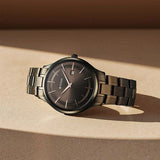 Titan Ceramic Fusion Men's Multifunction Watch Black Dial With Two-Toned Stainless Steel Band, 90148KD05