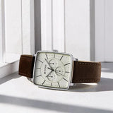 Titan Avant Garde Men's Watch Analog White Dial Brown Leather Strap, 90147SL01
