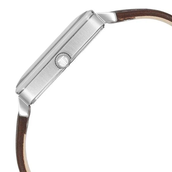 Titan Avant Garde Men's Watch Analog White Dial Brown Leather Strap, 90147SL01