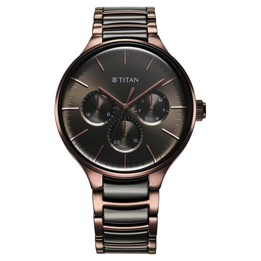 Titan, Men, Analog, Watch, Black Dial, Stainless steel Strap, 90148KD05