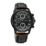 Titan Racecraft Men's Watch Analog Black Dial with Black Leather Strap, 90152KL02