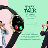 Titan Talk, Smart Watch with Grey Silicone Strap, BT Calling, AI- Voice Assistant, Amoled Display,90156AP03