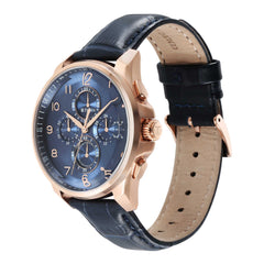 Titan Men's Watch Classic Chrono Collection, Blue Dial Blue Leather Strap, 90169WL01 - view 3