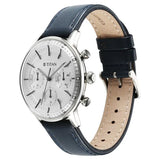 Titan Light Leathers Men's Multifunction Watch Analog Silver Dial Blue Strap, 90171SL01