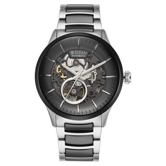 Titan, Men, Analog, Watch, Black Dial, Stainless steel Strap, 90174KD01