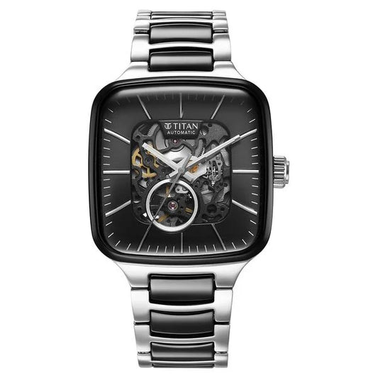 Titan, Men's, Analog Watch, Black Dial, with Stainless Steel Band, TI-90175KD01