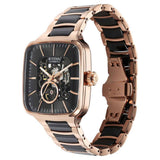 Titan Ceramic Fusion Men's Automatic Watch Black Dial with Two-Toned Stainless Steel Band, 90175KD03
