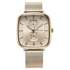 Titan Avant Garde Men's Watch Analog Rose Gold Dial Rose Gold Mesh Band, 90178WM01