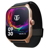 Titan Zeal Unisex Smart Watch in Black Mesh Band with 4.69 cm AMOLED Display with AOD, Functional Crown, BT Calling, 90196AM02