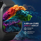 Titan Zeal Unisex Smart Watch in Black Mesh Band with 4.69 cm AMOLED Display with AOD, Functional Crown, BT Calling, 90196AM02