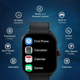 Titan Zeal Unisex Smart Watch in Black Mesh Band with 4.69 cm AMOLED Display with AOD, Functional Crown, BT Calling, 90196AM02