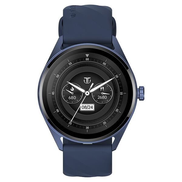 Titan Crest Premium Unisex Watch in Blue Strap with 3.63 cm AMOLED Display with AOD, Functional Crown, BT Calling, 90197AP02