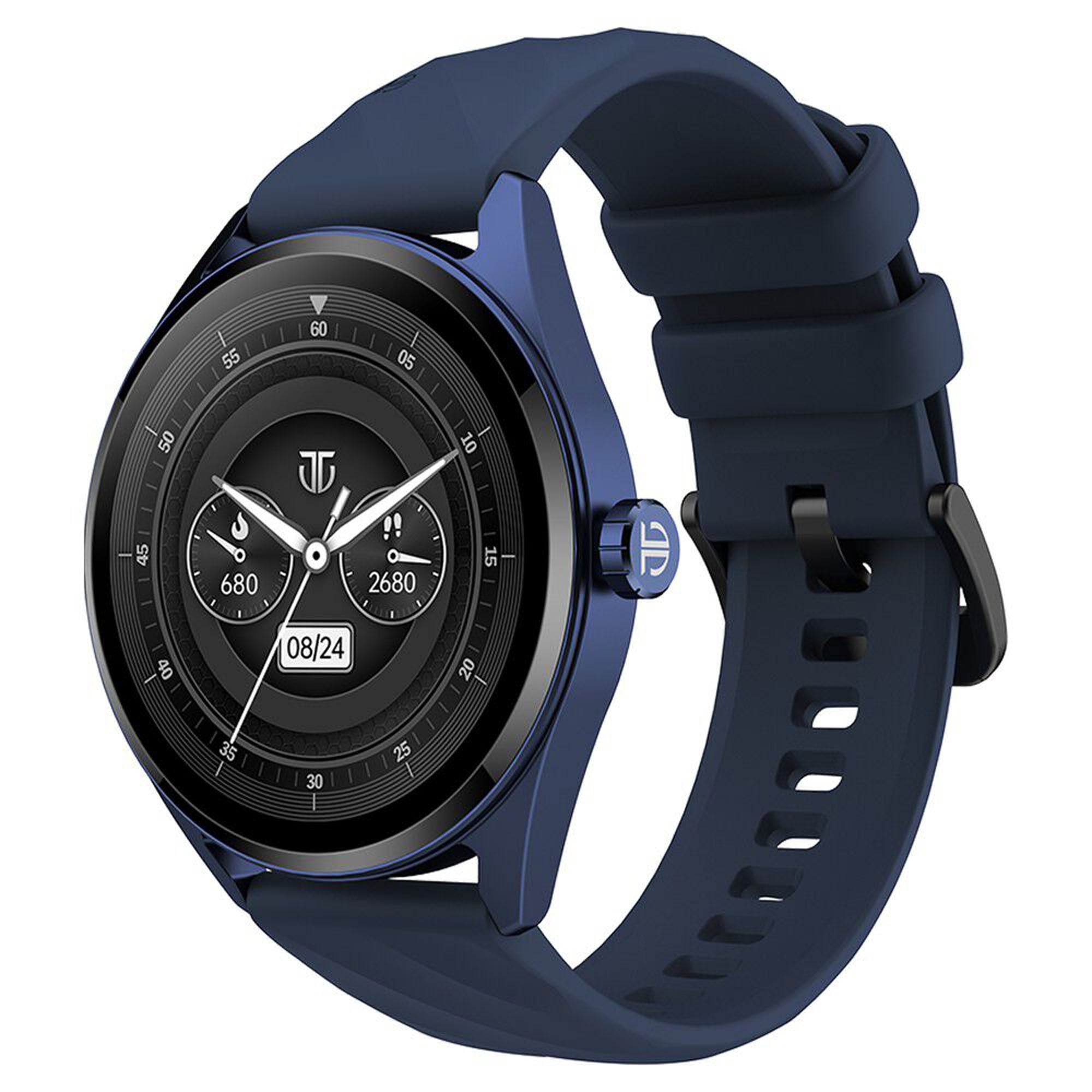 Titan Crest Premium Unisex Watch in Blue Strap with 3.63 cm AMOLED Display with AOD, Functional Crown, BT Calling, 90197AP02