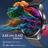 Titan Crest Premium Unisex Smart Watch in Blue Strap with 3.63 cm AMOLED Display with AOD, Functional Crown, BT Calling, 90197AP02