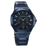 Titan Classic Slim Men's Multifunction Watch Blue Dial with Blue Stainless Steel Band, 90198QM01