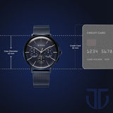 Titan  Light leathers Multifunction Men's Watch Analog Blue Dial with Blue Stainless Steel Mesh Band, 90200QM01