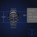 Titan  Light leathers Multifunction Men's Watch Analog Blue Dial with Blue Stainless Steel Mesh Band, 90200QM01