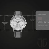 Titan Light Leathers Men's Multifunction Watch Silver Dial with Grey Leather Strap, 90200SL01