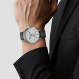 Titan Light Leathers Men's Multifunction Watch Silver Dial with Grey Leather Strap, 90200SL01