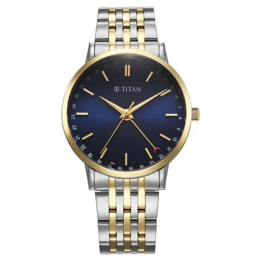 Titan, Men's, Analog Watch, Blue Dial, with Stainless Steel Band, TI-90202BM01