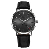 Titan Elegance Analog Men's Watch with Date by Hand and Dark Grey Dial withBlack Leather Strap,90202SL02