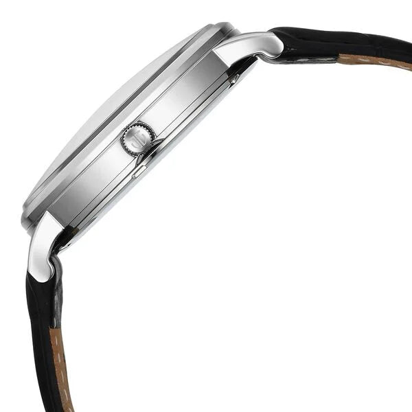 Titan Elegance Men's Watch Analog White Dial with Black Leather Strap, 90203SL01