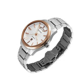 Titan Astral Concealed Automatic Men's Watch with Silver White Dial and Stainless Steel Strap, 90209KM01