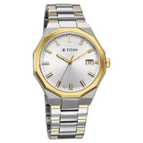 Titan Regalia Men's Analog Watch Silver Dial With Two Toned Stainless Steel Band , 90212BM01