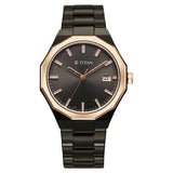 Titan Regalia Men's Analog Watch Grey Dial With Black Stainless Steel Band , 90212KM02