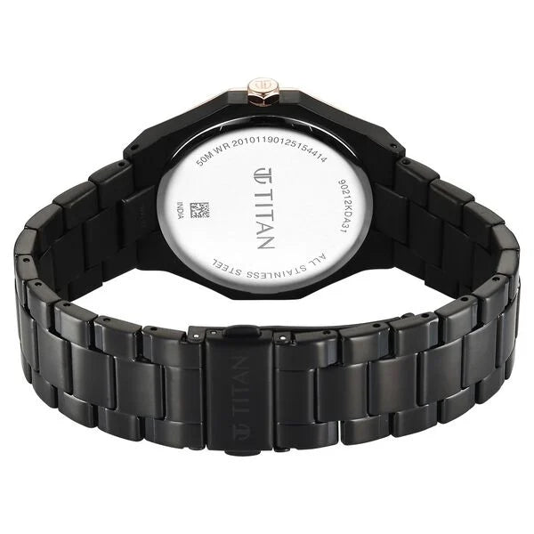 Titan Regalia Men's Analog Watch Grey Dial With Black Stainless Steel Band , 90212KM02